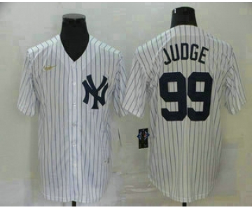 Men's New York Yankees #99 Aaron Judge White Throwback Stitched MLB Cool Base Nike Jersey