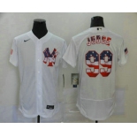 Men's New York Yankees #99 Aaron Judge White USA Flag Stitched MLB Flex Base Nike Jersey