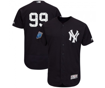 New York Yankees #99 Aaron Judge Navy Blue 2018 Spring Training Authentic Flex Base Stitched MLB Jersey