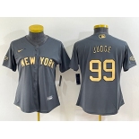 Women's New York Yankees #99 Aaron Judge Grey 2022 All Star Stitched Cool Base Nike Jersey