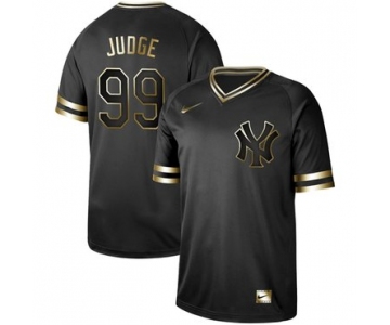 Yankees #99 Aaron Judge Black Gold Authentic Stitched Baseball Jersey