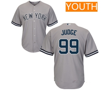 Youth New York Yankees #99 Aaron Judge Gray Road Stitched MLB Majestic Cool Base Jersey