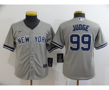 Youth New York Yankees #99 Aaron Judge Gray Stitched MLB Cool Base Nike Jersey