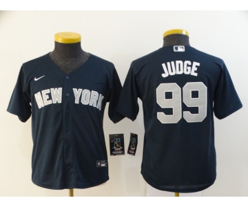 Youth New York Yankees #99 Aaron Judge Navy Blue Stitched MLB Cool Base Nike Jersey