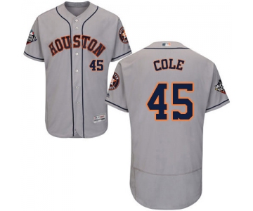Astros #45 Gerrit Cole Grey Flexbase Authentic Collection 2019 World Series Bound Stitched Baseball Jersey