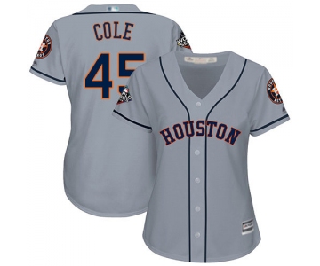 Astros #45 Gerrit Cole Grey Road 2019 World Series Bound Women's Stitched Baseball Jersey