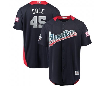 Astros #45 Gerrit Cole Navy Blue 2018 All-Star American League Stitched Baseball Jersey