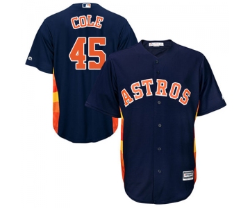 Astros #45 Gerrit Cole Navy Blue Cool Base Stitched Youth Baseball Jersey