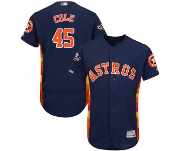 Astros #45 Gerrit Cole Navy Blue Flexbase Authentic Collection 2019 World Series Bound Stitched Baseball Jersey
