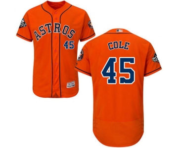 Astros #45 Gerrit Cole Orange Flexbase Authentic Collection 2019 World Series Bound Stitched Baseball Jersey