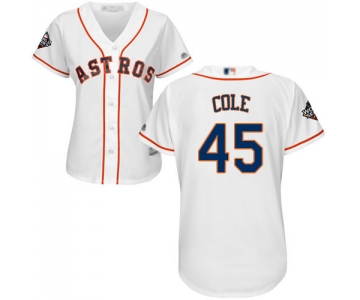 Astros #45 Gerrit Cole White Home 2019 World Series Bound Women's Stitched Baseball Jersey