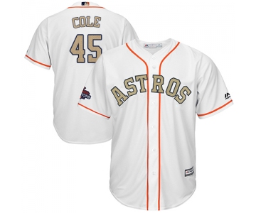 Houston Astros #45 Gerrit Cole White 2018 Gold Program Cool Base Stitched MLB Jersey