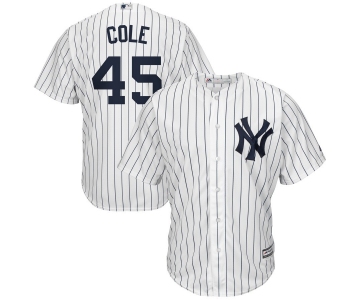 Men's New York Yankees #45 Gerrit Cole Majestic Home White Home Official Cool Base Player Jersey