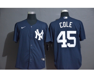 Men's New York Yankees #45 Gerrit Cole Navy Blue Stitched MLB Cool Base Nike Jersey