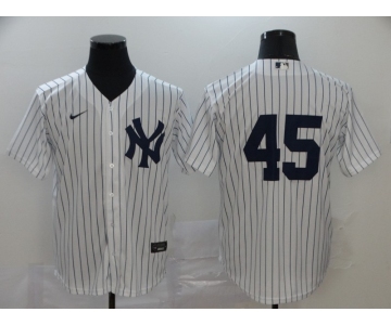 Men's New York Yankees #45 Gerrit Cole White Home No Name Stitched MLB Cool Base Nike Jersey