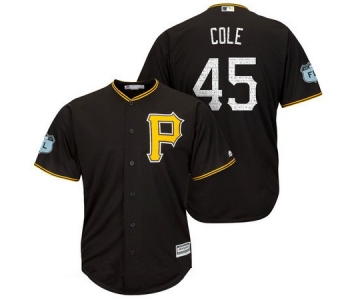 Men's Pittsburgh Pirates #45 Gerrit Cole Black 2017 Spring Training Stitched MLB Majestic Cool Base Jersey