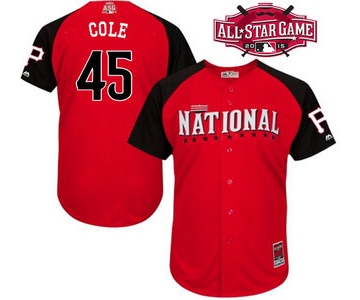 National League Pittsburgh Pirates #45 Gerrit Cole Red 2015 All-Star Game Player Jersey