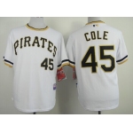 Pittsburgh Pirates #45 Gerrit Cole White Pullover Cool Base Jersey