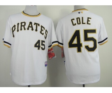 Pittsburgh Pirates #45 Gerrit Cole White Pullover Cool Base Jersey