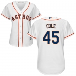 Women's Majestic Houston Astros #45 Gerrit Cole Authentic White Home Cool Base MLB Jersey