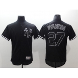 Men's New York Yankees #27 Giancarlo Stanton Black Fashion Flex Base Stitched Jersey