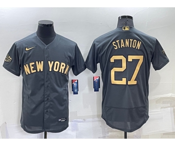 Men's New York Yankees #27 Giancarlo Stanton Grey 2022 All Star Stitched Flex Base Nike Jersey