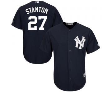 Men's New York Yankees #27 Giancarlo Stanton Navy Blue New Cool Base Stitched MLB Jersey