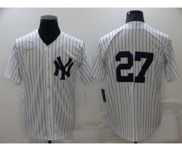 Men's New York Yankees #27 Giancarlo Stanton No Name White Throwback Stitched MLB Cool Base Nike Jersey