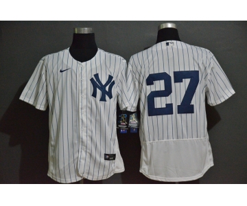 Men's New York Yankees #27 Giancarlo Stanton White Home No Name Stitched MLB Flex Base Nike Jersey