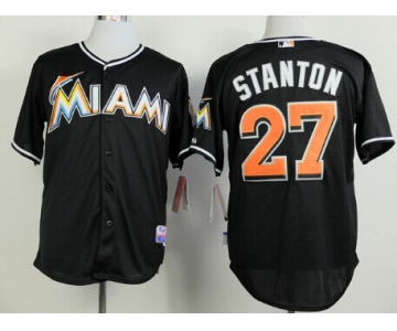 Miami Marlins #27 Giancarlo Stanton Black Jersey