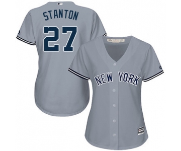 Women's New York Yankees #27 Giancarlo Stanton Grey Road Stitched MLB Jersey