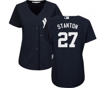 Women's New York Yankees #27 Giancarlo Stanton Navy Blue Alternate Stitched MLB Jersey