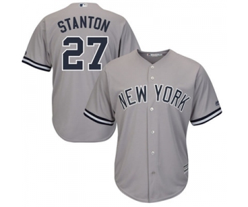 Youth New York Yankees #27 Giancarlo Stanton Grey Cool Base Stitched MLB Jersey