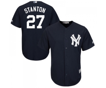 Youth New York Yankees #27 Giancarlo Stanton Navy blue Cool Base Stitched MLB Jersey