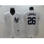 Men's New York Yankees #26 DJ LeMahieu White Home No Name Stitched MLB Cool Base Nike Jersey