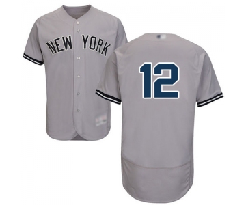 Men's New York Yankees #12 Troy Tulowitzki Grey Flexbase Authentic Collection Stitched Baseball Jersey