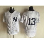 Men's New York Yankees #13 Alex Rodriguez White Home 2016 Flexbase Majestic Baseball Jersey