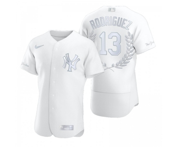 Men's New York Yankees #13 Alex Rodriguez White Nike Flexbase Fashion Jersey