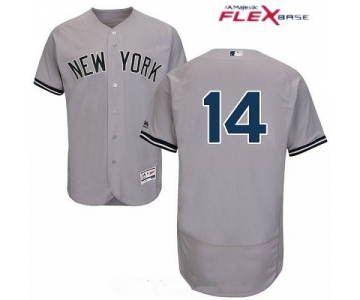 Men's New York Yankees #14 Starlin Castro Gray Road Stitched MLB Majestic Flex Base Jersey