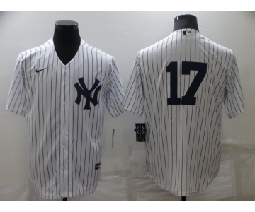 Men's New York Yankees #17 Aaron Boone White Cool Base Stitched Baseball Jersey