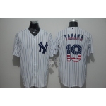 Men's New York Yankees #19 Masahiro Tanaka White USA Flag Fashion MLB Baseball Jersey