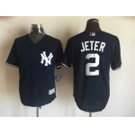 Men's New York Yankees #2 Derek Jeter Navy Blue Retired Player 2015 MLB Cool Base Jersey