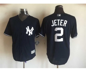 Men's New York Yankees #2 Derek Jeter Navy Blue Retired Player 2015 MLB Cool Base Jersey