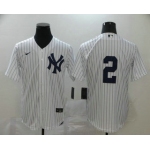 Men's New York Yankees #2 Derek Jeter White No Name Stitched MLB Cool Base Nike Jersey