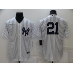 Men's New York Yankees #21 Paul ONeill White Stitched MLB Nike Cool Base Jersey