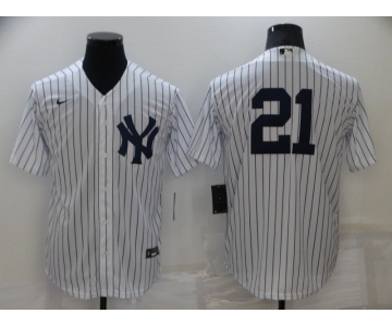 Men's New York Yankees #21 Paul ONeill White Stitched MLB Nike Cool Base Jersey