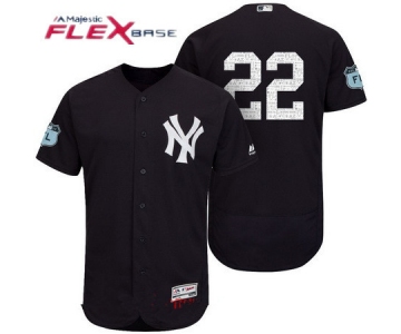 Men's New York Yankees #22 Jacoby Ellsbury Navy Blue 2017 Spring Training Stitched MLB Majestic Flex Base Jersey