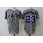 Men's New York Yankees #23 Don Mattingly Gray Road Stitched MLB Majestic Cool Base Jersey