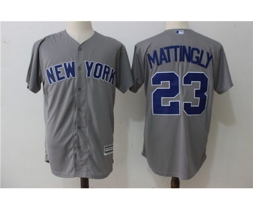 Men's New York Yankees #23 Don Mattingly Gray Road Stitched MLB Majestic Cool Base Jersey