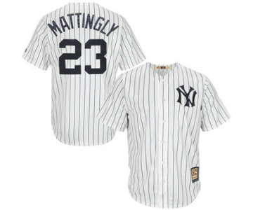 Men's New York Yankees 23 Don Mattingly Majestic White Home Cool Base Cooperstown Collection Player Jersey